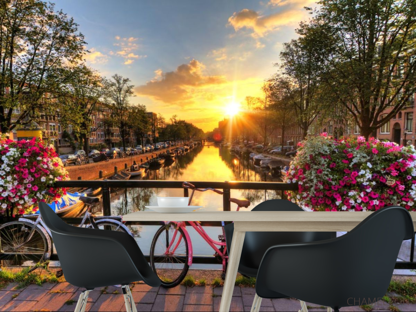 Фотошпалери велосипеди над річкою - 1