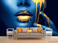 Фотообои Арт губы и золото - 1