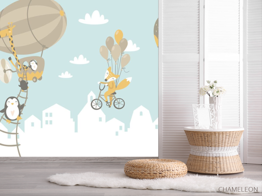 Фотошпалери Тваринки на повітряних кулях - 2