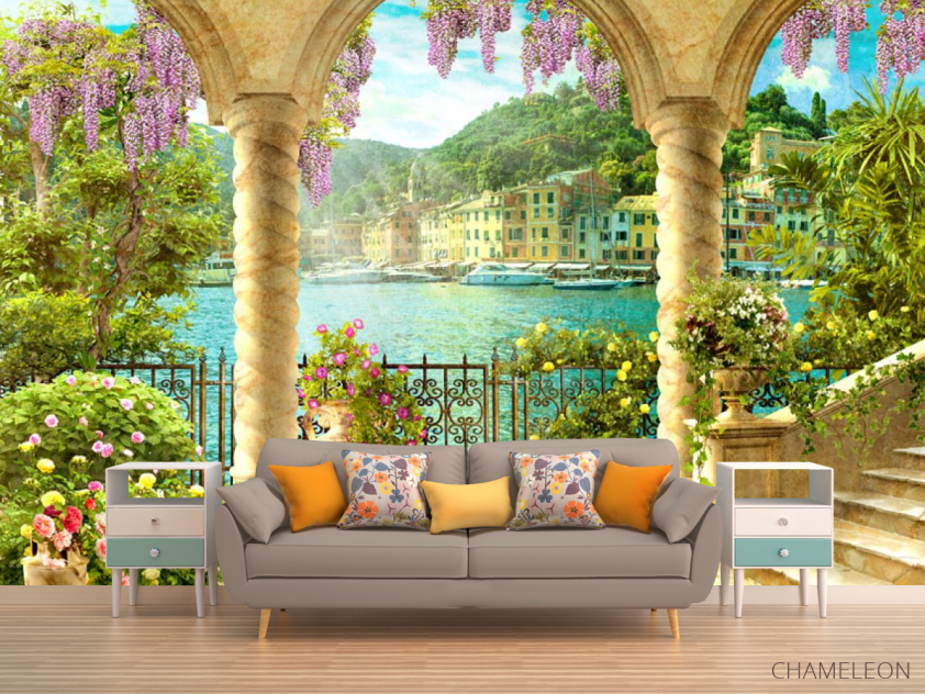 Фотообои Фреска с арками и водой - 1