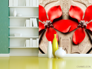 Фотообои Красные цветы - 3