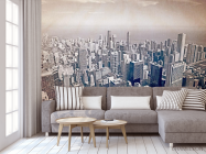 Фотообои мегаполис над океаном старая бумага - 3