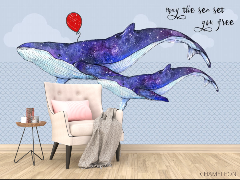 Фотообои Синие киты - 4