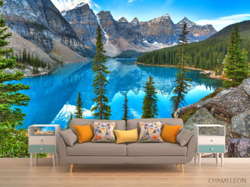 Фотообои кристальное озеро в горах - 1