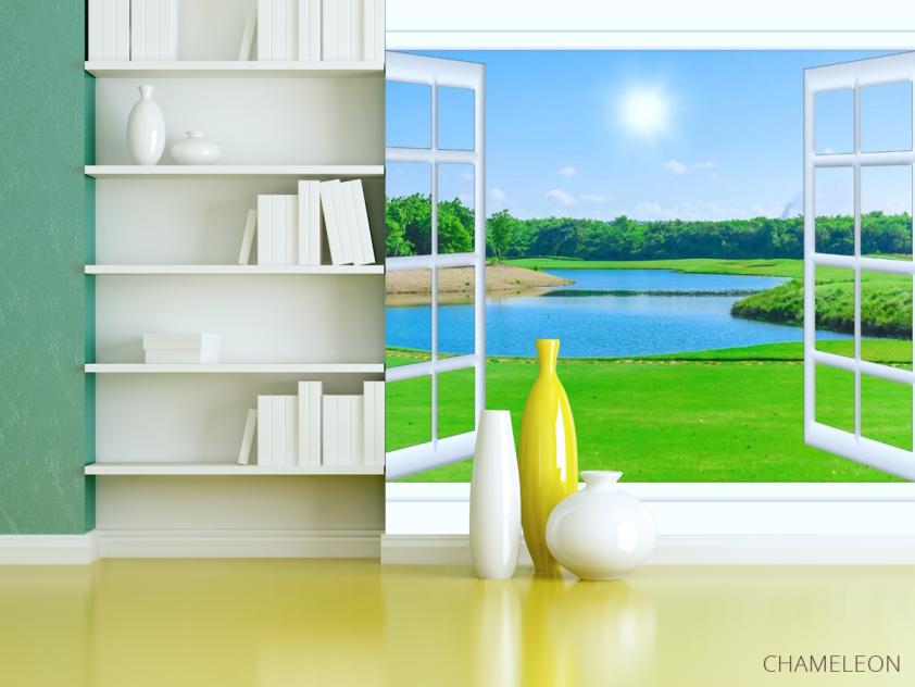 Фотошпалери озеро за вікном - 3