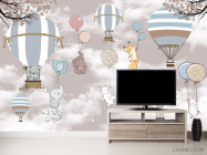 Фотообои зверушки на воздушных шариках - 2