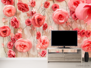 Фотообои 3d стена из роз - 2