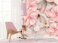 Фотошпалери 3Д квіти рожеві - 4