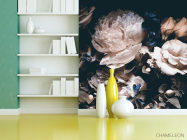 Фотошпалери Вінтажні квіти на чорному тлі - 3