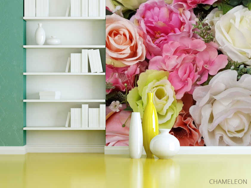 Фотошпалери квіти з тканини - 3