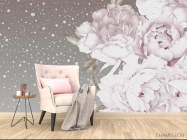 Фотообои Цветы на бежевом фоне - 4