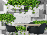 Фотошпалери 3Д стіна з квітами - 1