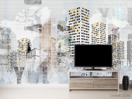 Фотообои современный город с золочением - 2