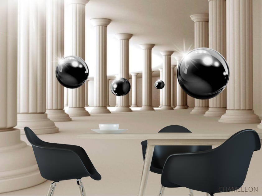 Фотошпалери 3Д кулі і колони - 1