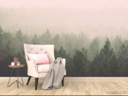 Фотообои лес и розовый туман - 4