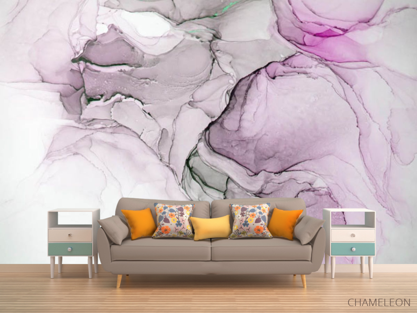 Фотообои Разводы fluid art розовые - 1