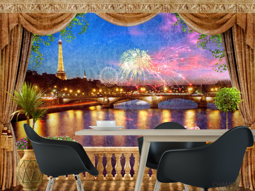 Фотошпалери Фреска вид на Париж - 1