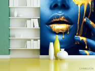 Фотошпалери Арт губи і золото - 3