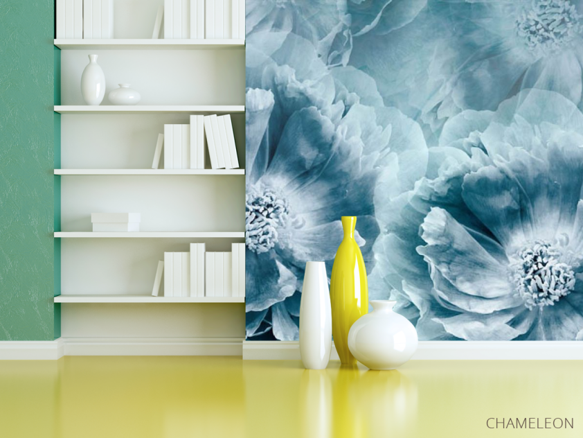 Фотошпалери бірюзові квіти - 3