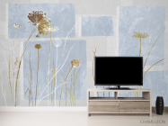 Фотообои Сухоцветы на синем дизайнерском фоне. - 2