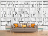 Фотообои белый книжный шкаф - 1