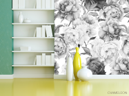 Фотошпалери чорно-білі півонії - 3