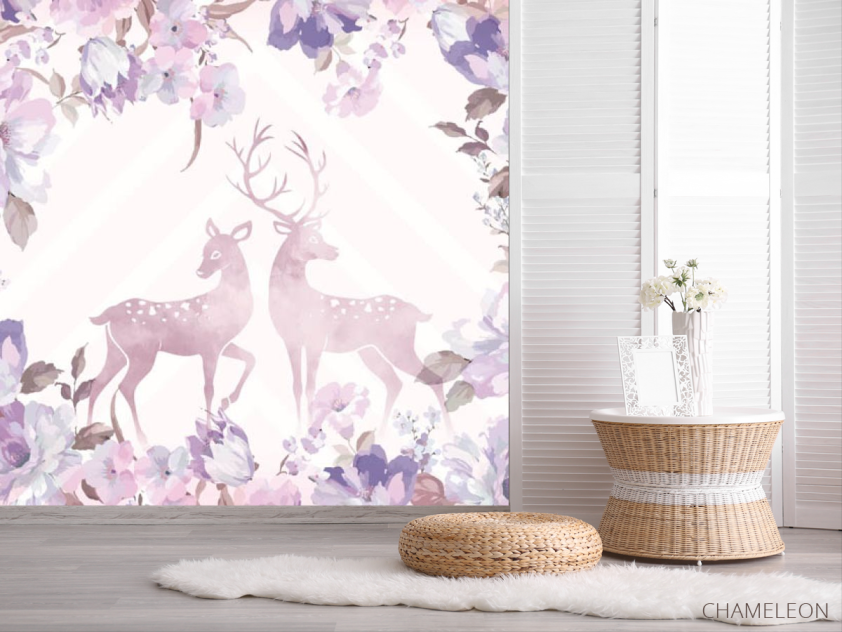 Фотошпалери квіти і Олені - 2