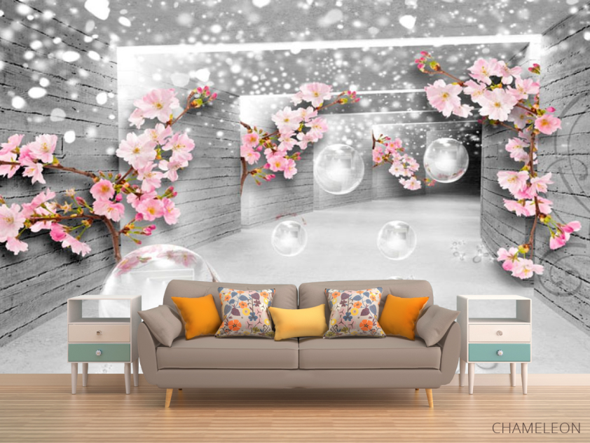 Фотообои Тонель с розовой сакурой - 1