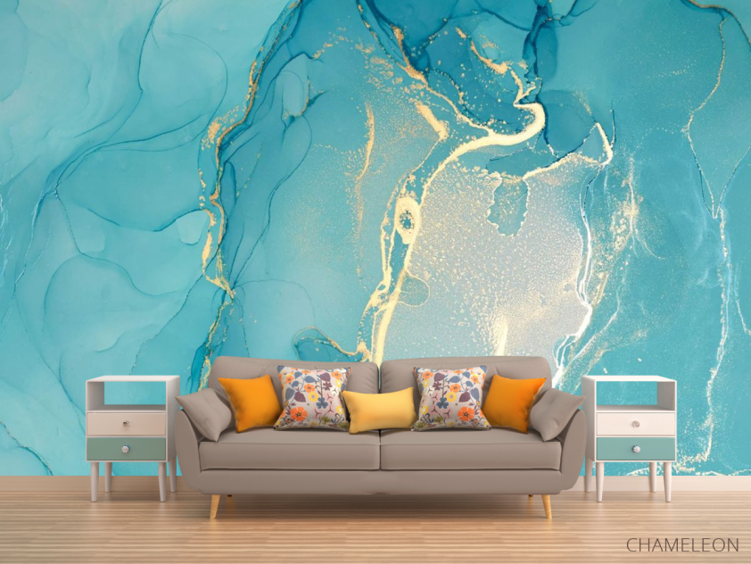 Фотообои Fluid art бирюзовый - 1