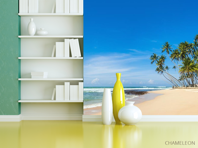 Фотошпалери пальми на білому піску - 3