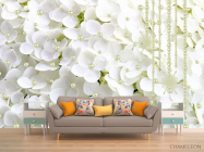 Фотообои Белая гортензия и бусины - 1