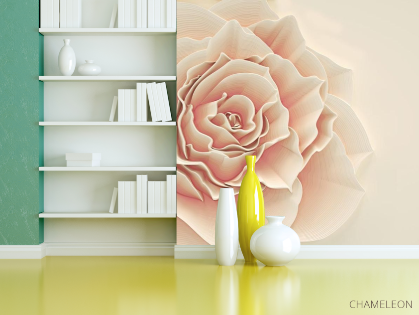 Фотошпалери Бежева об'ємна троянда - 3