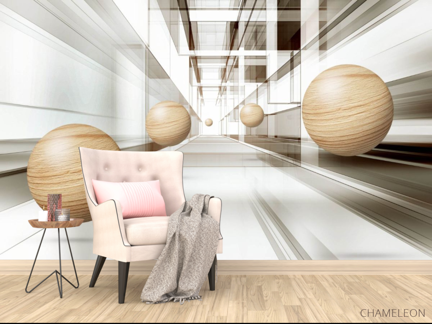 Фотообои Деревянные сферы 3д - 4