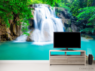 Фотообои водопад и бирюзовое озеро - 2