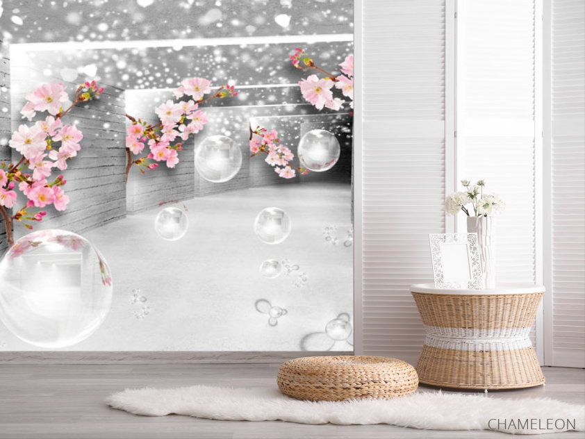 Фотошпалери Тонель з рожевою сакурою - 2