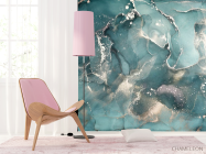 Фотошпалери Темний Fluid art в зелених відтінках - 4