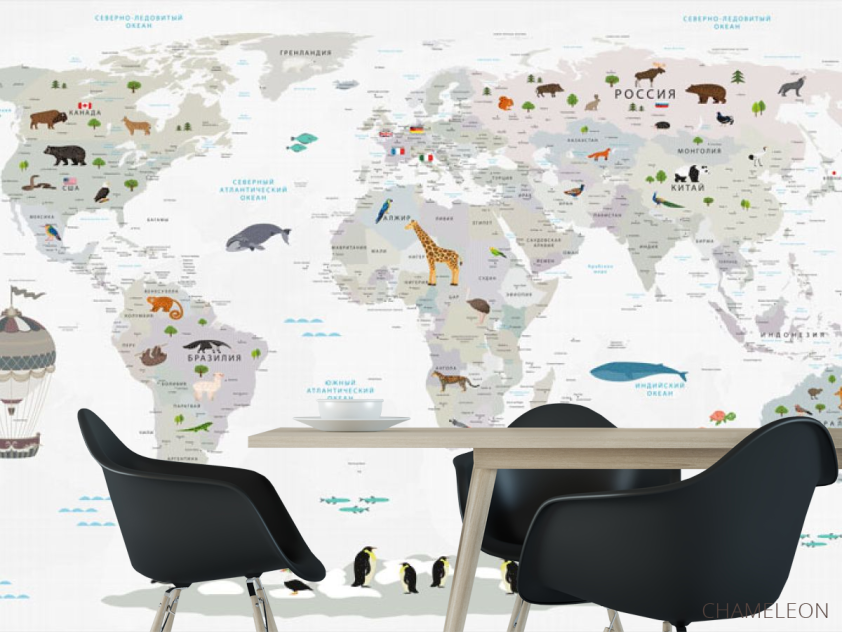 Шпалери в дитячу Карта - 1