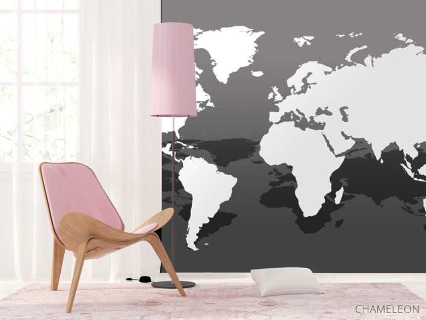 Фотошпалери ЧБ карта - 4