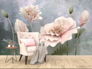 Фотообои 3d объёмные цветы - 4