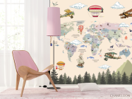 Фотошпалери Дитяча карта з лісом - 4