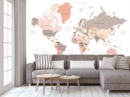 Фотообои Карта мира в пастельных тонах - 3