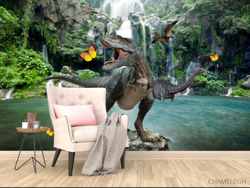 Фотообои Динозавр у водопада - 4