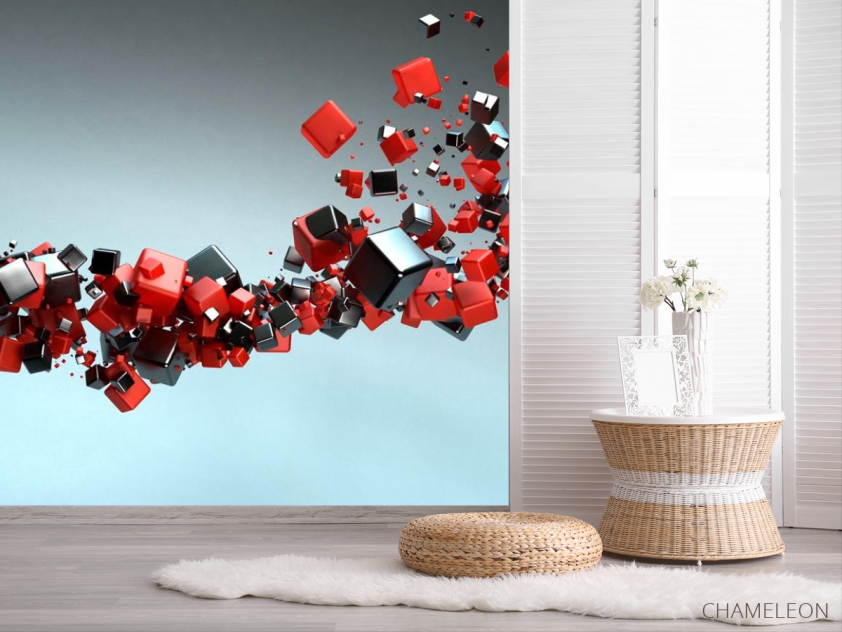 Фотошпалери Фотошпалери Чорні і червоні куби - 2