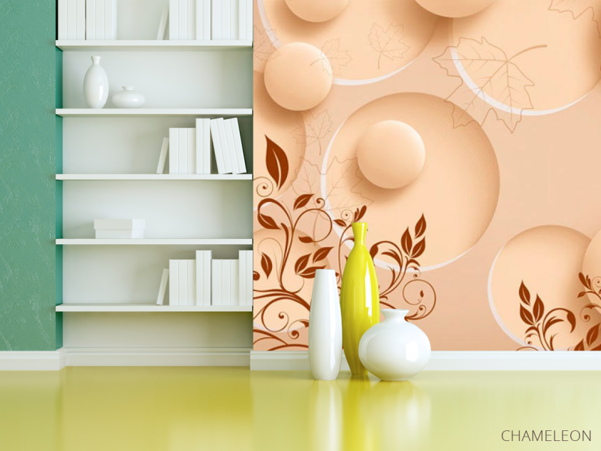 Фотошпалери Коричневий візерунок і сфери - 3