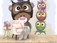 Фотообои Мишка и совы - 4