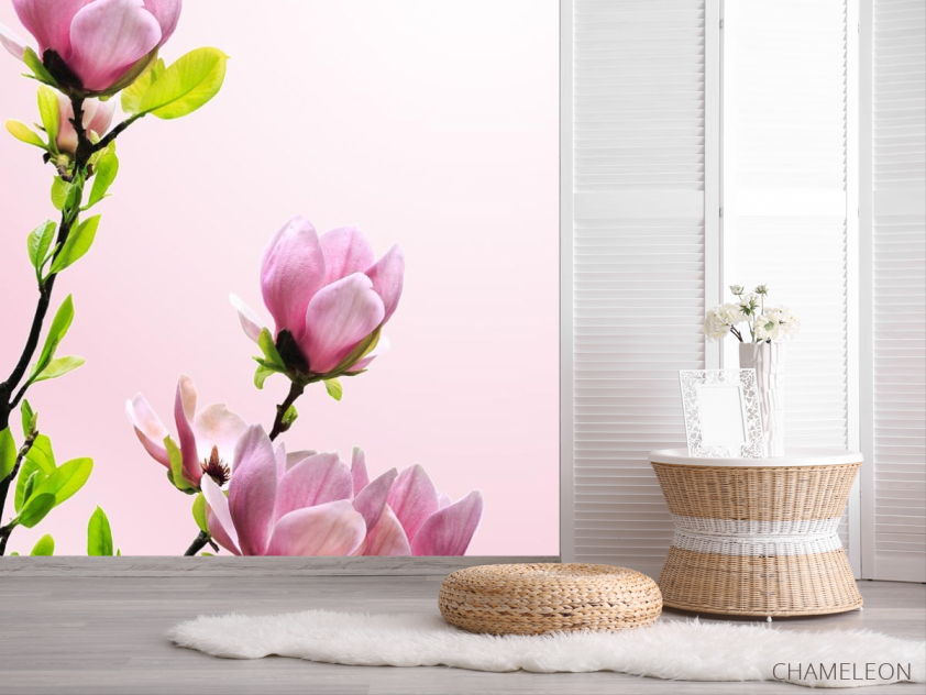 Фотошпалери гілка з рожевими квіточками - 2