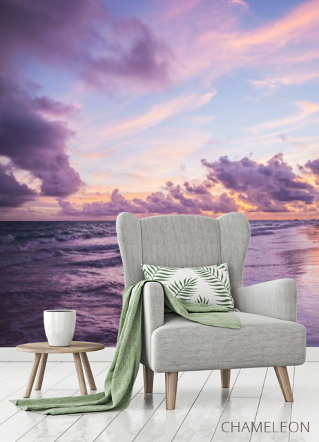 Фотообои Фиолетовый закат у моря - 3