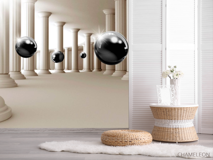 Фотошпалери 3Д кулі і колони - 2