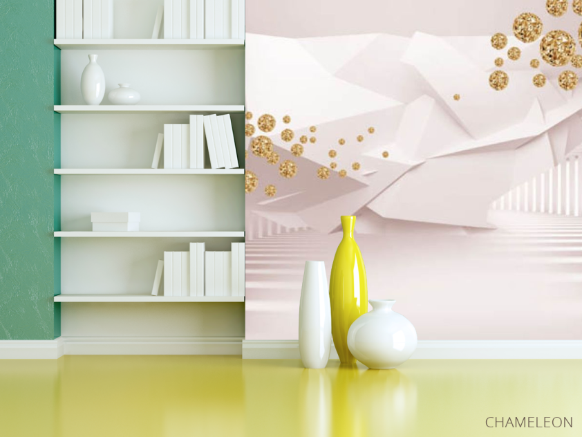 Фотошпалери Тонель з 3Д золотими каменями - 3