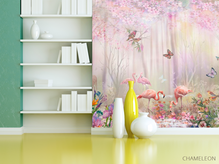 Фотошпалери Фламінго в лісі сказачном - 3